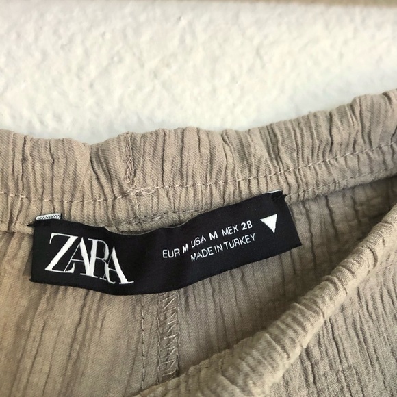 NWOT Zara Beige Wide-Leg Pants - Picture 2 of 10